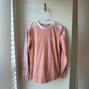 ADIDAS CORAL LONG SLEEVE SHIRT 3 STRIPE EUC SIZE SMALL